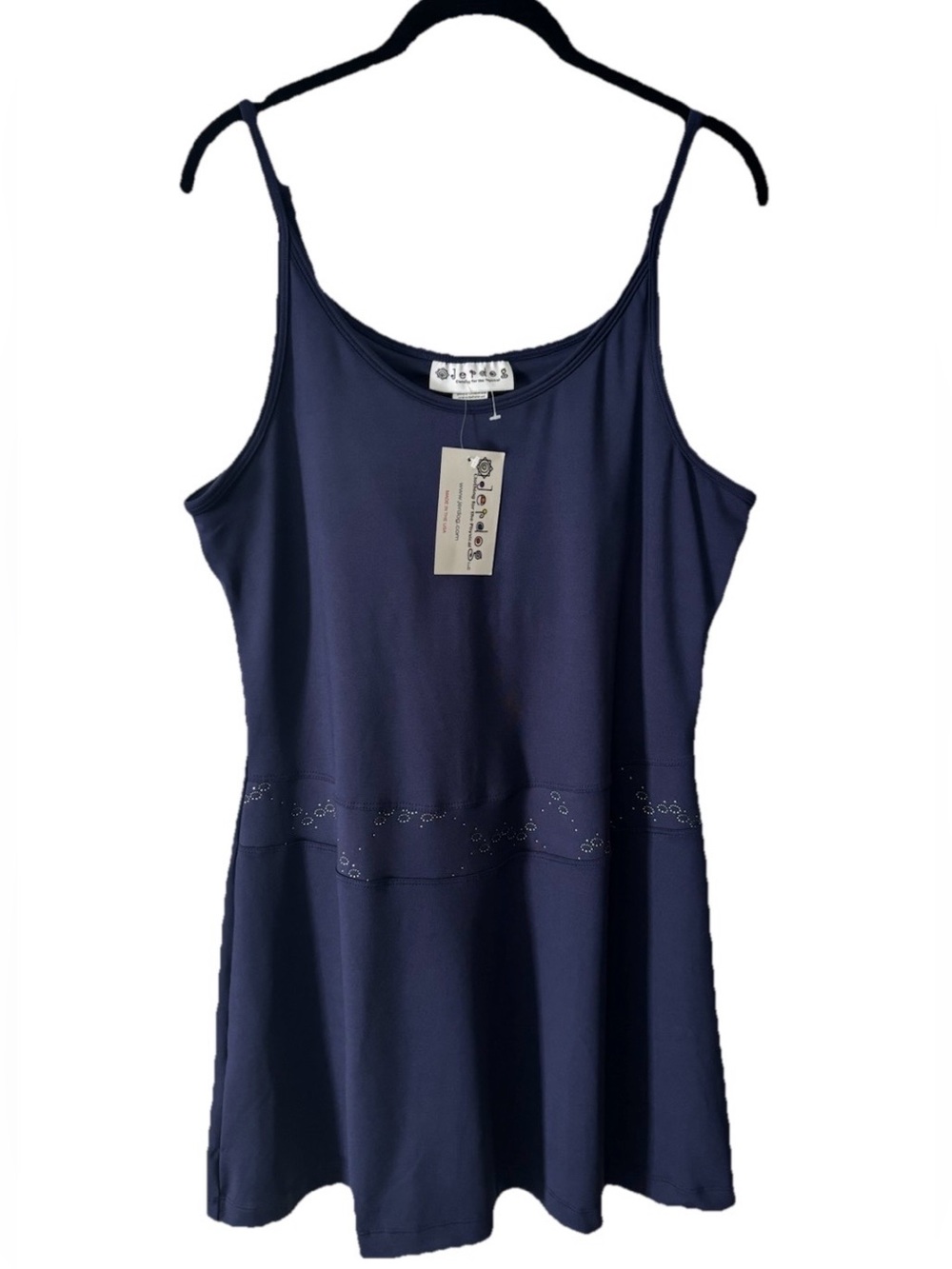NEW Jerdog Tennis Dress Navy Blue Size Large Pickleball Built-in Bra Athletic